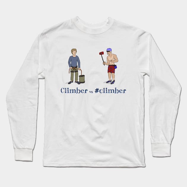 Climber vs #climber Long Sleeve T-Shirt by TheWanderingFools